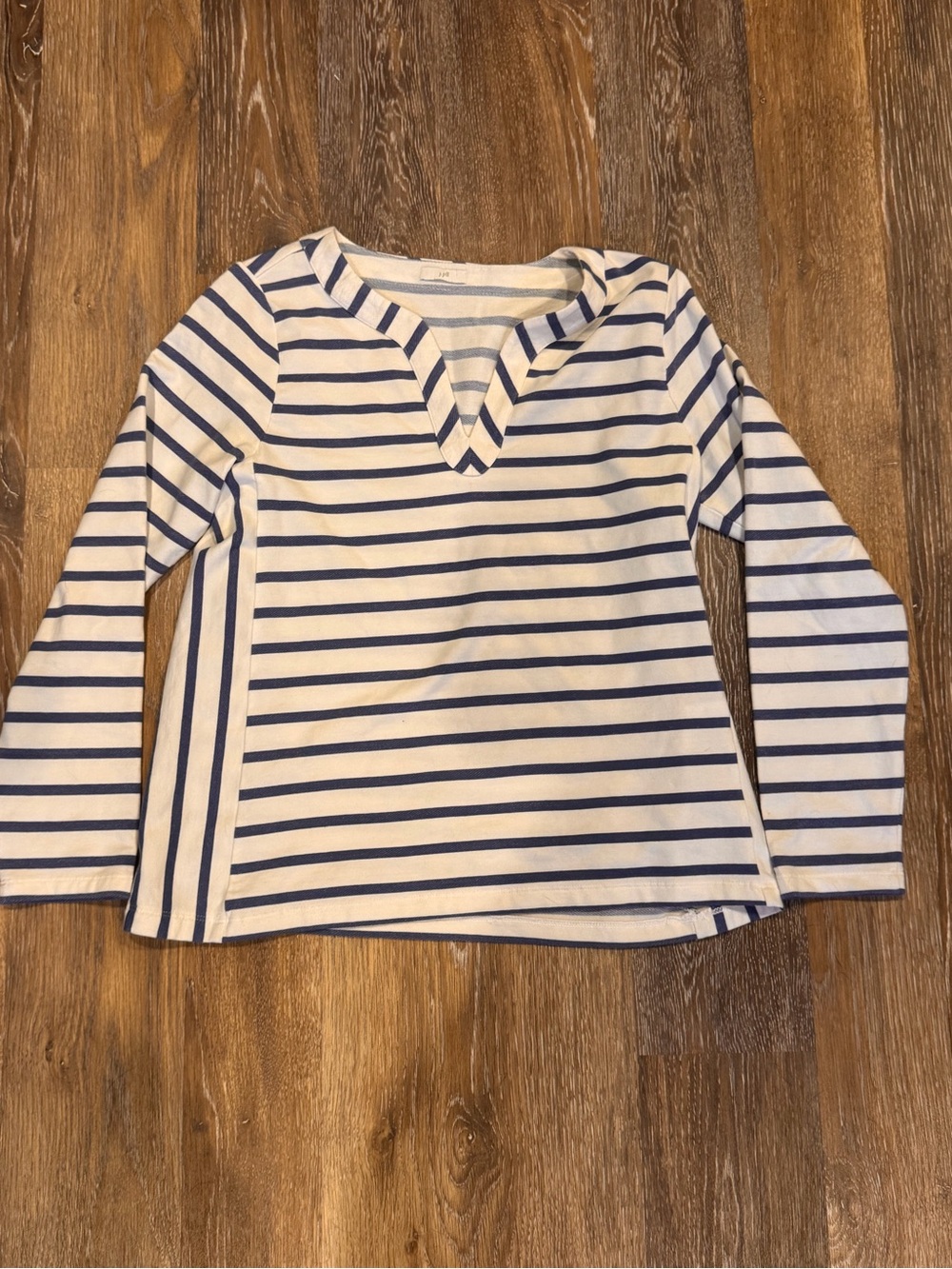 J. Jill Blue and White Striped Knit Top